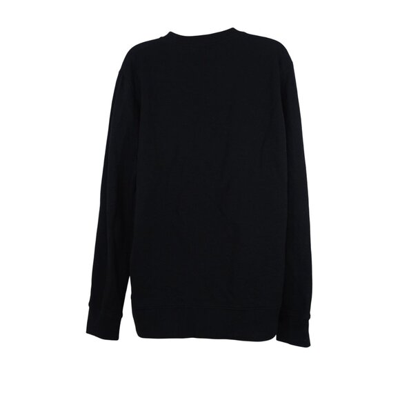 H&M Black Long Sleeve Pullover Crewneck Sweatshirt Men Size M Front Flap Pocket - Picture 3 of 8